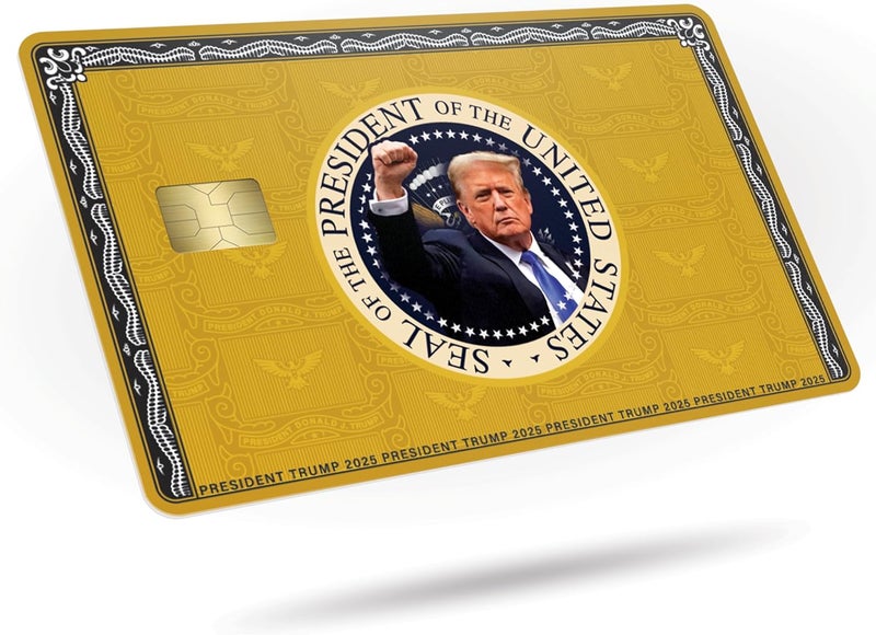 KCD Donald Trump Credit Card Skin Sticker – 3 Pack – Gold, Silver, Black Wrap Cover Decal – Donald J. Trump Face Design – MAGA Wallet Accessory – Trump Supporter Gift - CCS024 (Gold) - Image 2